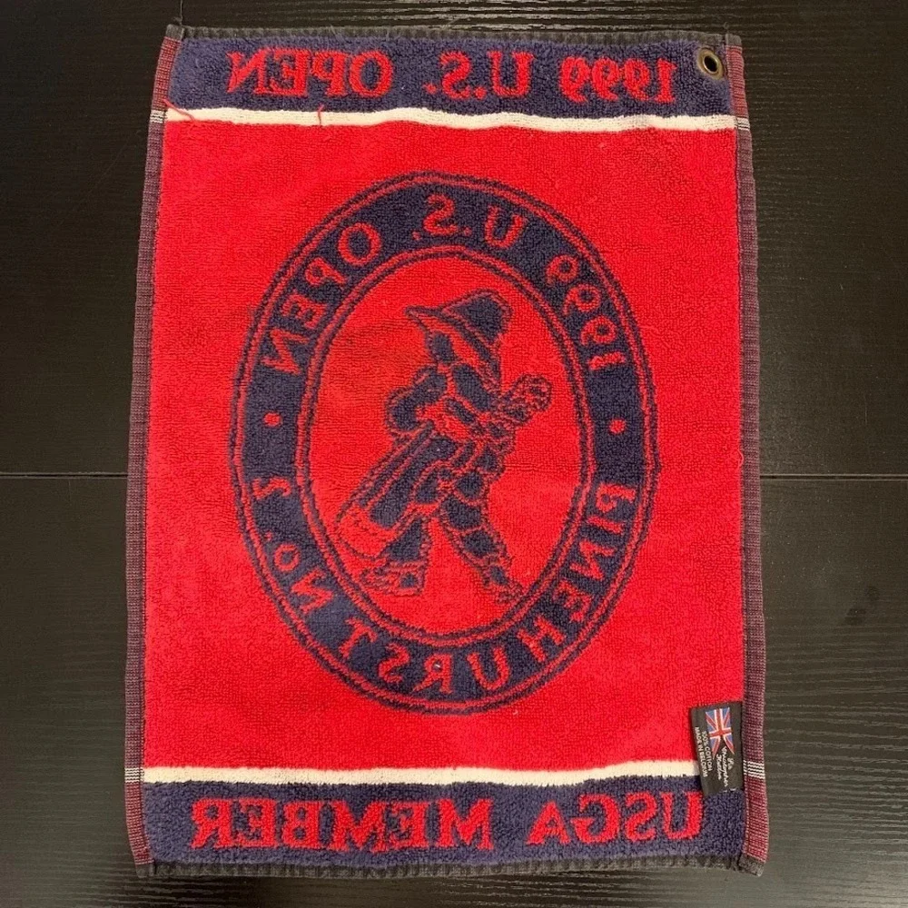 Vintage 1999 US Open Pinehurst No. 2 Golf Towel USGA Member Red/Blue